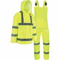 West Chester Protective Gear Protective Gear Large 3-Piece Fluorescent Hi-Vis Yellow Rain Suit 44033/L